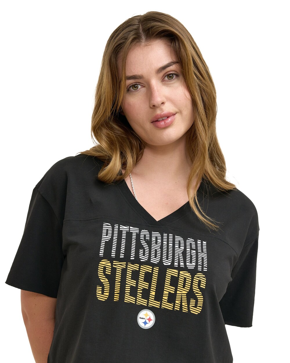 New Era Pittsburgh Steelers Active Women's V-Neck T-Shirt - Size XS